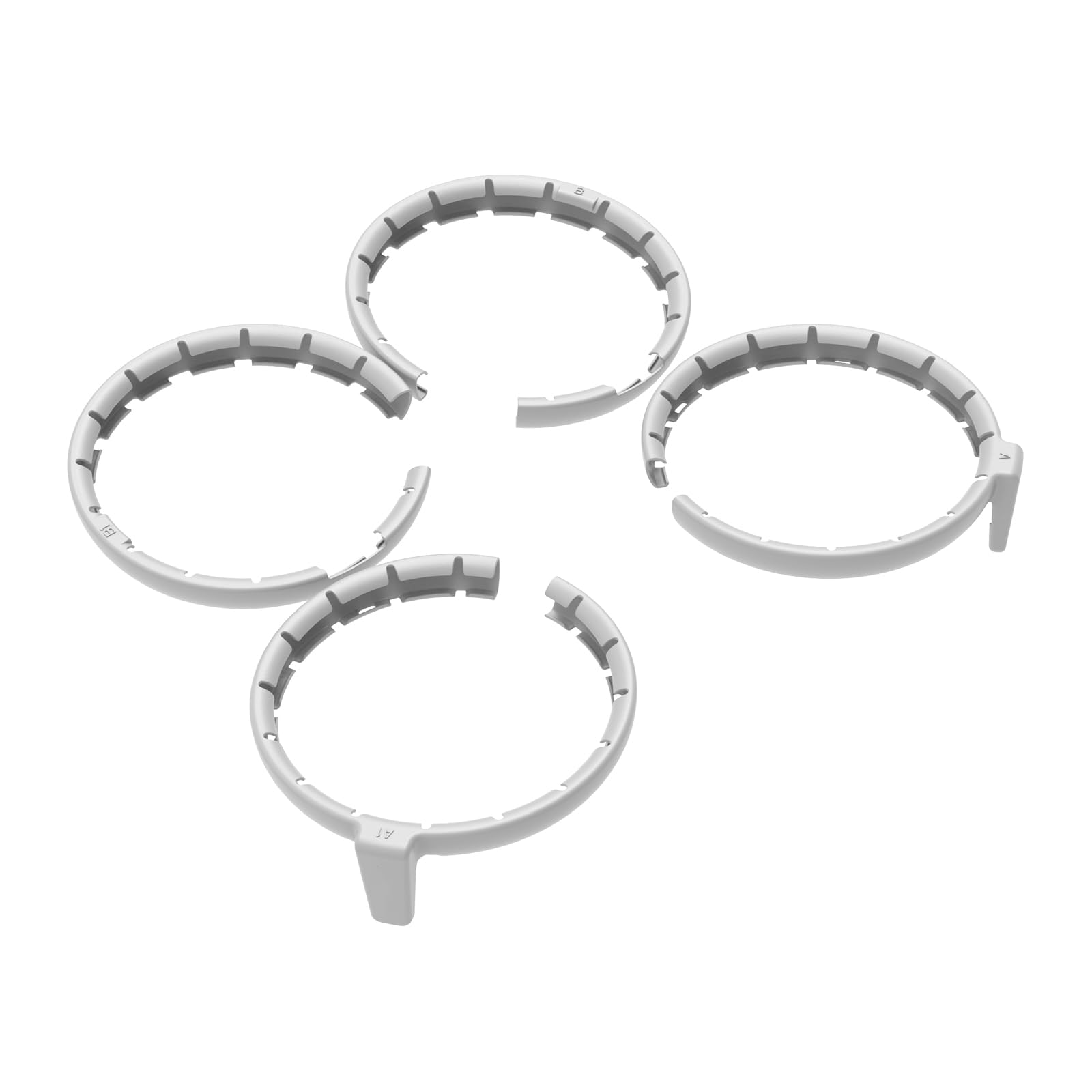 SHEAWA Anti-Crash Bumper Protector Set for DJI FLIP Drone - 4x TPE Shock-Absorption Guards with Propeller Blade Cover (Gray)