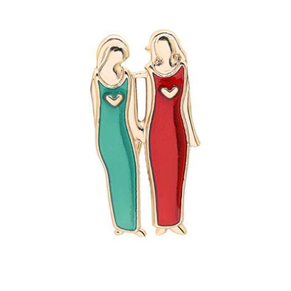 TINGYA Friendship Brooch,Good Sister Personality Cute Badge Pin Sweater Breastpins for Girls Women Birthday Gift (2 Good Sisters)
