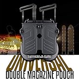 Magazine Pouch for 9MM .40 .45 Caliber Double & Single Stack Magazines, Universal Mag Holder for 1911 Glock S&W Springfield Ruger Sig Beretta Taurus Walther CZ H&K Pistols -Adjustable Size & Direction