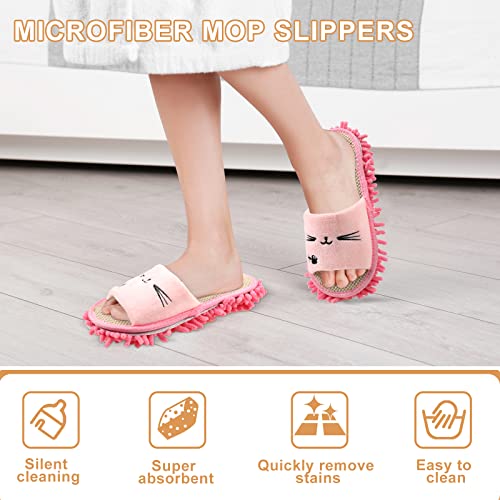 Wesiti 4 Pairs Microfiber Mop Slippers for Floor Cleaning photo 10