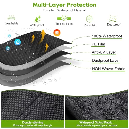 UTV - Funda impermeable para todo tipo de clima, protector de nieve universal para Polaris RZR Yamaha Can-Am Defender Kawasaki Ranger Cover 4-6 pasajeros, color negro