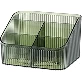 Freebirdly Makeup Organizer Cosmetics Storage Box, Large Capacity Make Up Brush Holder Organizer Vanity Accessories, Bathroom Countertops, Desk Storage Container, Cosmetic Display cases(Green-L)