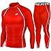 New Skin Tight Compression Under Layer Set Long Sleeve Top & Pants Red