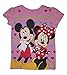 Disney Mickey and Minnie Mouse Heart Background T-Shirt - Pink