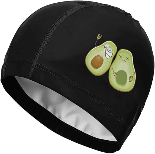 Suhatt Badekappe, Badehut, Happy Friendship Avocado Swim Cap for Women