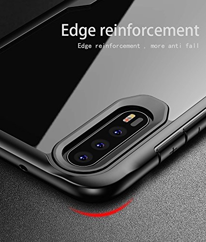 MOZEEDA Huawei P20 Hülle, klar, kratzfest, harte PC-Rückseite, Schutzhülle, schlanke Stoßdämpfung TPU, Stoßfänger, weiche Handyhülle für Huawei P20 (Schwarz)