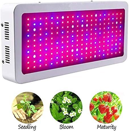 No Noise LED Plant Light, 2000W Full Spectrum 200 LEDs Dimmable Plant Growth Light with Daisy Chain Bulb Panel Hanging Kit, for Seedling Hydroponics