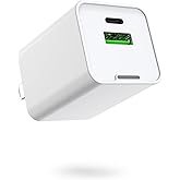 35W GaN USB-C USB-A Fast Charger, PD 3.0 Wall Adapter, Travel-Size Dual-Port Power Block Compatible with iPhone 17/16/15/14, Galaxy S25/S24/S23/S22, Pixel, iPad