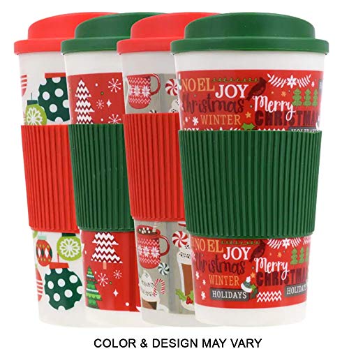 Holiday Gift Set | Travel Mug, Swiss Miss Marshmallow Hot Cocoa, Peppermint Candy Cane Spoons, Andes Crème de Menthe Thin Mints & Pirouline Dark Chocolate Cream Wafers