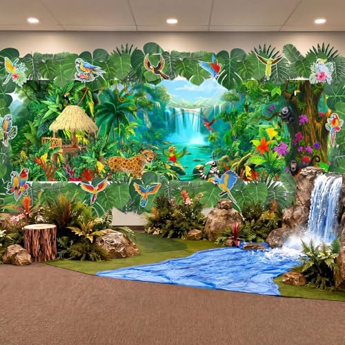 Rainforest Falls Party Backdrop Decoration Set