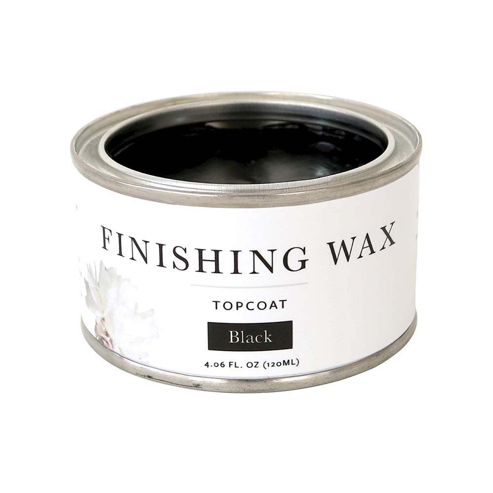 Jolie Finishing Wax - Protective topcoat for Jolie Paint - Use on interior furniture, cabinets, walls, home decor and accessories - Odor-Free, Non-Hazardous - Black - 120 ml