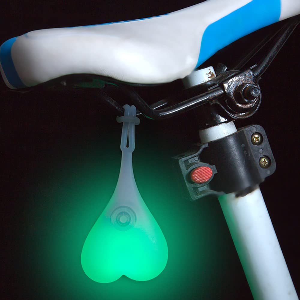 MACHSWON Bike Taillight,Cycling Tail Light LED Back Ball Light Heart-shaped Rear Lights Night Warning Green