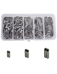 Shaddock   Juego de 100 piezas   caja de 300 piezas   caja de 100   latón de alta resistencia doble barril Crimp mangas tubo de cobre acabado conector   Tamaño: 8 # 12 # 18 #