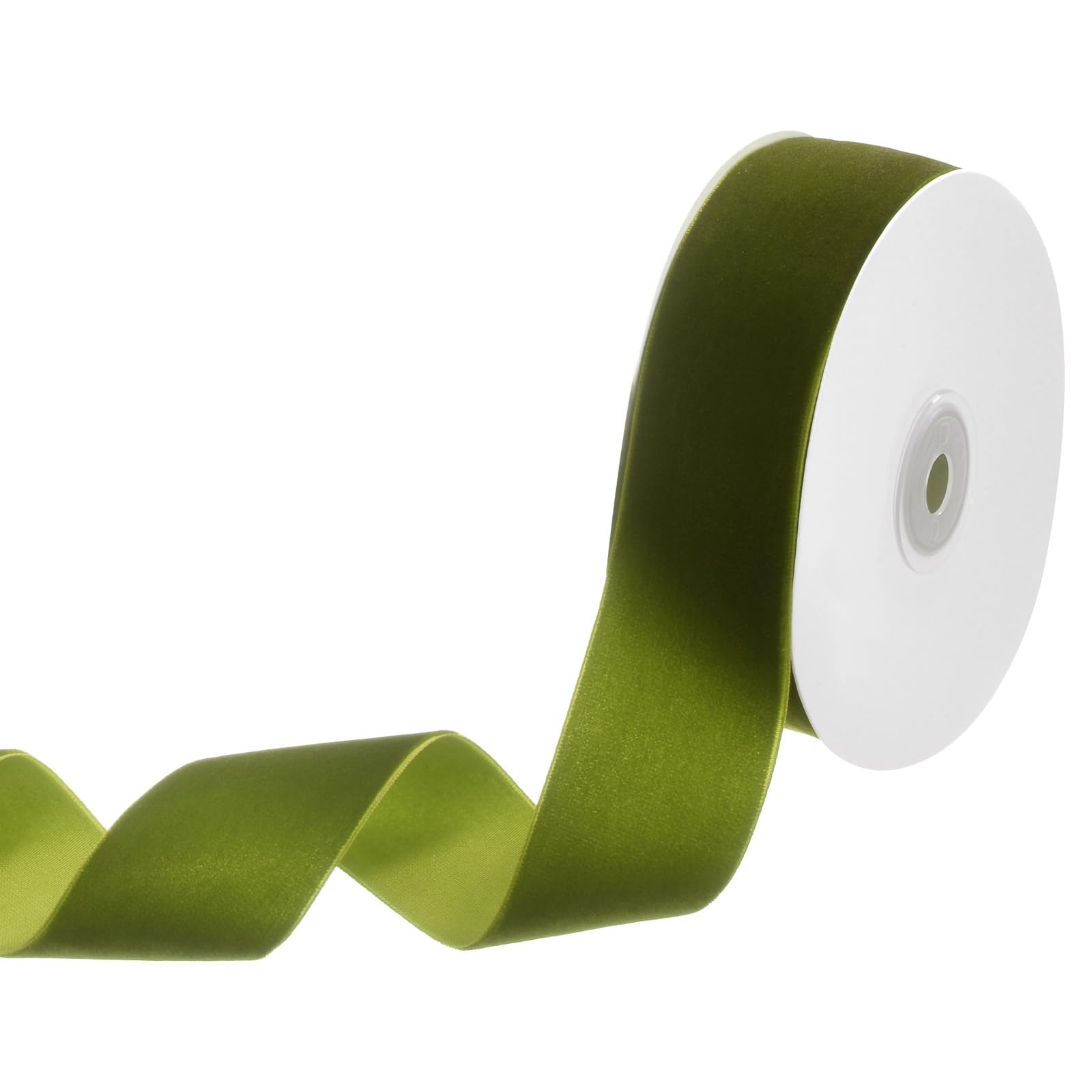 M METERXITY Olive Green Velvet Ribbon, 10 Yards 1-1/2" Wide Nylon Single Face Thin Velvet Ribbon for Gift Wrapping Wedding Bouquet Hair Bows Wreath Decoration DIY Crafts Fabric Ribbons