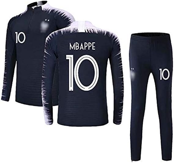 Ensembles De Sport Survêtement De Football Garçon Homme Manches Longues 2 étoiles Maillot De Footballéquipe Française