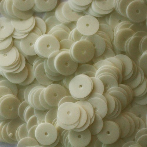 8mm Flat Round SEQUIN PAILLETTES ~ PORCELAIN WHITE ~ Loose sequins for embroidery, bridal, applique, arts, crafts, and embellishment. Made in USA.