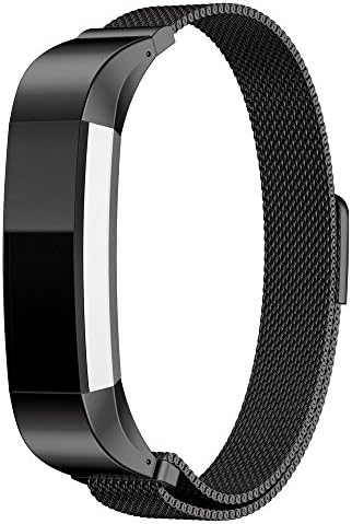 CIDETTY Fitbit Alta Band Adjustable Milanese Colorful Metal Bands with Strong Magnetic Clasp Replacement Accessory Watch Band Bracelet Loop Wrist for Fitbit Alta (Black)