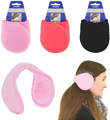 Ear Muffs Wrap around Winter Warmers soft Fleece UKayed ® Winter Warm Ears Various Colour (Red)