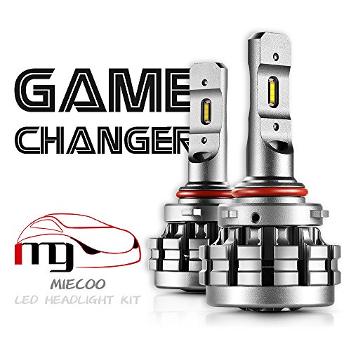 MIECOO 9005 LED headlight Bulbs All-in-one conversion kit Hi/Lo beam 60W 7200LM 6000K Cool White CSP Chips -3Yr Warranty