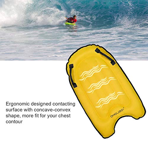 OMOUBOI Inflatable Bodyboard Pool Float Swim Air Bed (Yellow) - Thumbnail 3