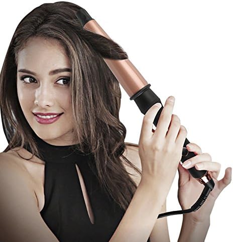 Curling Conical Wand,Ceramic Tourmaline Hair Curlers With 4 Heat Setting 160℃-220 Wand With Heat Insulation Glove (Rose Gold) HMYH