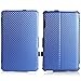 MoKo Slim-Fit Multi-angle Folio Cover Case for Lenovo IdeaTab A1000 7-Inch Android Tablet, Carbon Fiber BLUE