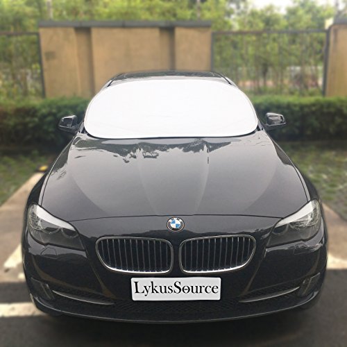 LykusSource Car Windshield Cover, Snow Cover, Sun Shades, Protect Against Snow, Ice, Frost, Fallen Leaves and Others, Quick Setup and Fold within 5 Seconds, 58 x 43 inch
