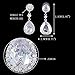 EVER FAITH Austrian Crystal Zircon Elegant Floral Teardrop Dangle Earrings Clear Silver-Tone