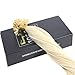 Sunny U Tip Keratin Remy Hair Extensions 16 Inch #60 White Blonde Fusion Hair Extensions Human Hair Nail Tip 50G