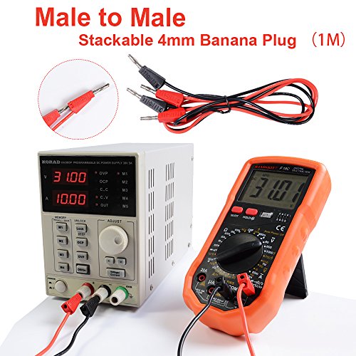 HANDSKIT Multimeter Test Leads,Stackable Banana Test Lead with 30A Alligator Clips,Test Mini Hooks Probe,Silicone Material Soft Cable