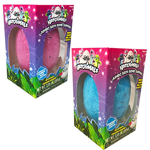 Hatchimals JUMBO Bath Bomb Surprise Set of 2 - Penguala Bubble Gum and Draggle Grape