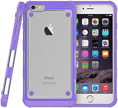 iPhone 6S Plus Case ITAMO Hybrid Heavy Duty TPU Bumper Shockproof Case, Double Layer iPhone 6 Plus / 6S Plus (5.5inch) Anti-slip Design (Frost Clear / Purple)