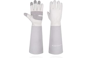 HLDD HANDLANDY Long Sleeve Leather Gardening Gloves,Rose Pruning Floral Gauntlet Garden Gloves For Women and Men