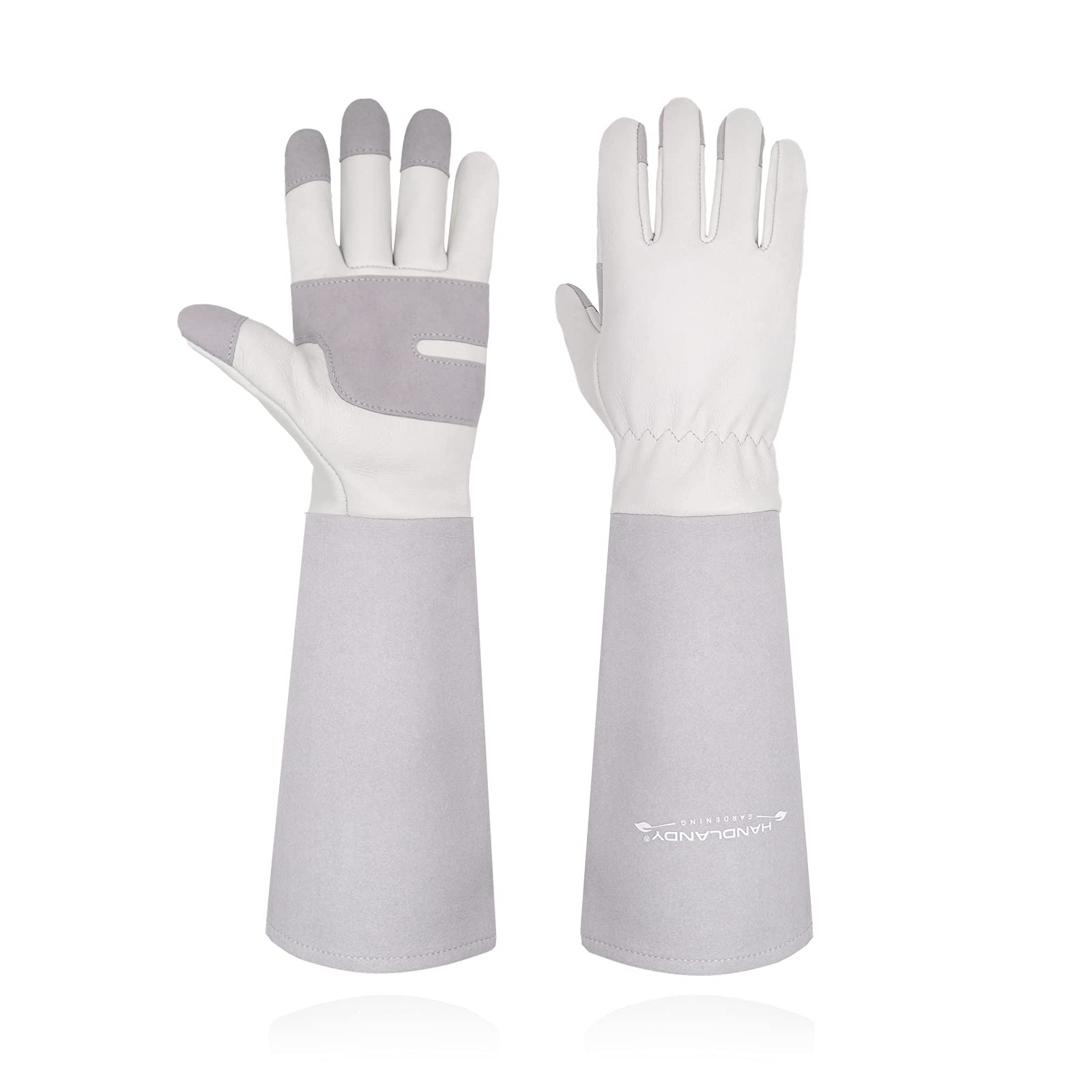 HLDD HANDLANDY Rose Pruning Gloves for Women & Men, Long Thorn Proof Leather Gardening Gloves with Forearm Protection, Garden Work Gauntlet