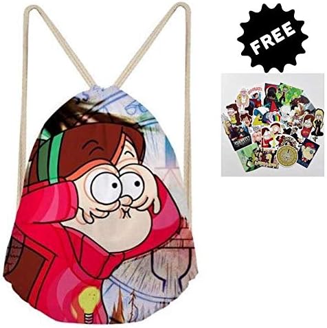 ManalCorp Gravity Falls Backpack Shoulder Bag with 26 PIECE STICKER SET INCLUDED AS A FREE GIFT!!!,(E)