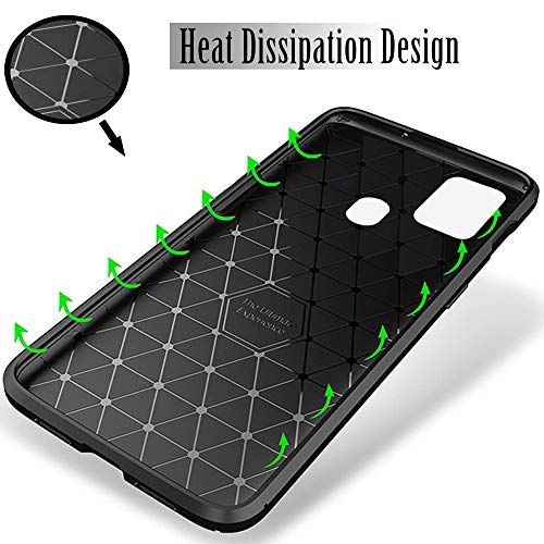 TheGiftKart Rugged Carbon Fibre Samsung Galaxy M31 Armor Back Cover Case | Shockproof & Protective | Stunning Minimalist
