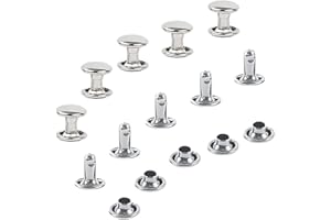 300 Sets Silver Stainless Steel Leather Rivets Double Cap Rivet Tubular Metal Studs Repairs Decoration Craft Accessories for 