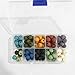 JulieWang 1 Box Mixed Natural Lava Stone Beads 10mm approx 100pcs Energy Stone Healing Power for Jewelry Making