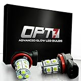 OPT7® H10 Advanced Glow 13-SMD LED Fog Light Bulbs - 6000K Cool White - Plug-n-Play (Pack of 2)