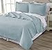 Home Fashion Designs 3-Piece All Season Quilt Set. King Size Quilt with 2 Shams. Soft Microfiber Bedspread and Coverlet. Emerson Collection (Cloud Blue)