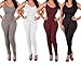 Yizenge Women Spaghetti Strap Bodycon Tank Jumpsuits Rompers Playsuit(Black,M)