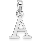 10k White Gold A Initial Pendant Necklace for Women or Unisex Wear, Block Letter Charm in Polished Finish, Custom Alphabet Jewelry, Minimalist Gold Accessory, Identity Symbol Necklace Charm