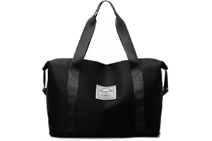 Duffle Bag for Travel, Weekender overnight Carry On Tote Bags for Women, Sport Gym Bag for Men, Black, Large-capacity Travel 