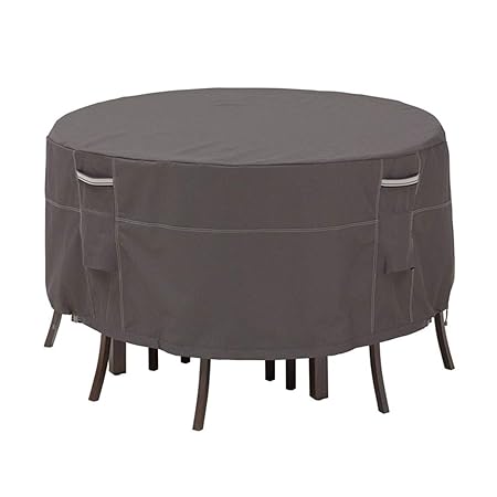 QIANGDA Gartenmöbel Abdeckung Abdeckplane Schutzhülle Runde Tischdecke Schwerlast Staubdicht Wasserdicht Outdoor-Schutz, 4 Gr