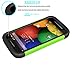 Motorola Moto E Case, Moto E 1st Gen Case, Tekcoo(TM) [Tmajor Series] [Green/Black] Shock Absorbing Hybrid Rubber Grip Plastic Impact Defender Rugged Slim Hard Case Cover Shell for Moto E 2014