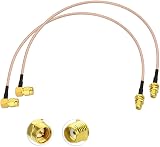 Eightwood SMA Cable 4G LTE RG316 1ft 30cm 2pcs SMA F to SMA M Right Angle view 1