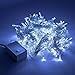 LED Concepts 300-LED Curtain String Icicle Fairy Lights with 8 Lighting Modes – UL Listed Power Supply, White