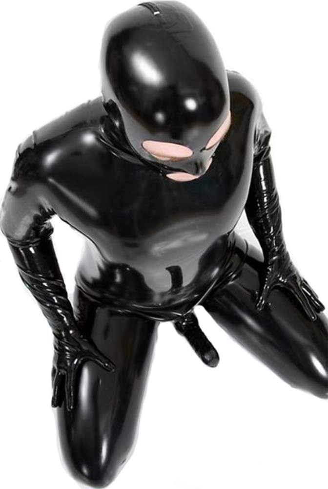 Leotard Men Sexy Fetish Latex Nightclub Catsuit PVC Costumes Prisoner Cosplay Body Suit Black Jumpsuit