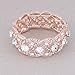 Fairy Moda Women's Crystal Stretch Bridal Bracelet for Wedding Rose Gold Tone