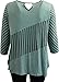 Women's Plus-Size Half Sleeve Round Neck Stripe Asymmetrical Tee Knit Top